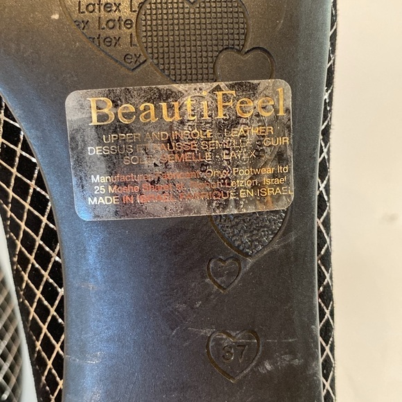 BeautiFeel Black & Gold Suede Leather Medallion Ballet Flats Size 6.5 (37) - Picture 11 of 15